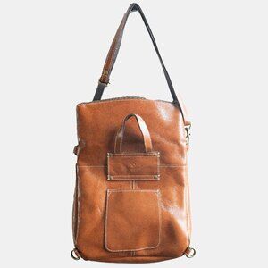 Patricia Nash Brown Stitched Detail Leather Bag
